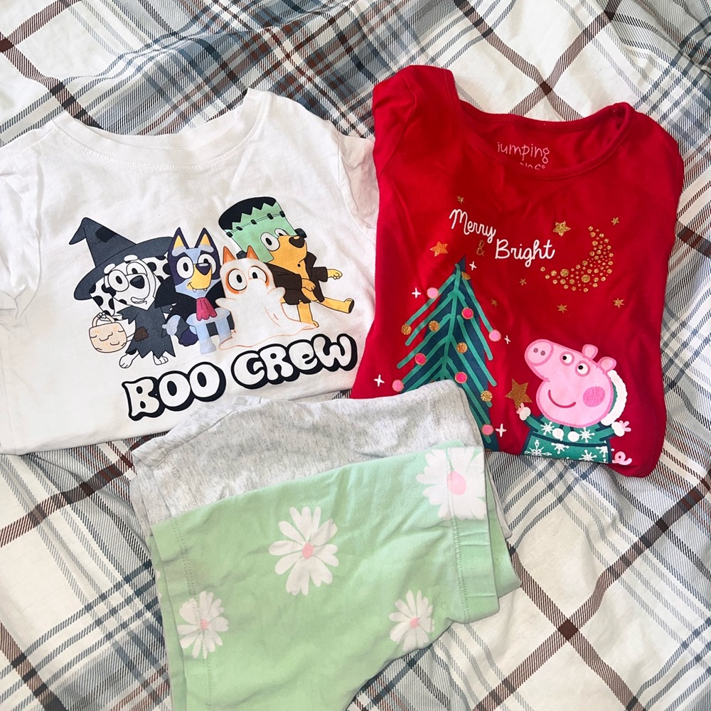 Kids Graphic T-Shirts and Pajama Set